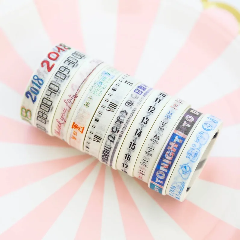 10 шт./лот изоляционная Kawaii лента Washi набор 8 мм* 3 м DIY Скрапбукинг декоративная клейкая лента MT01