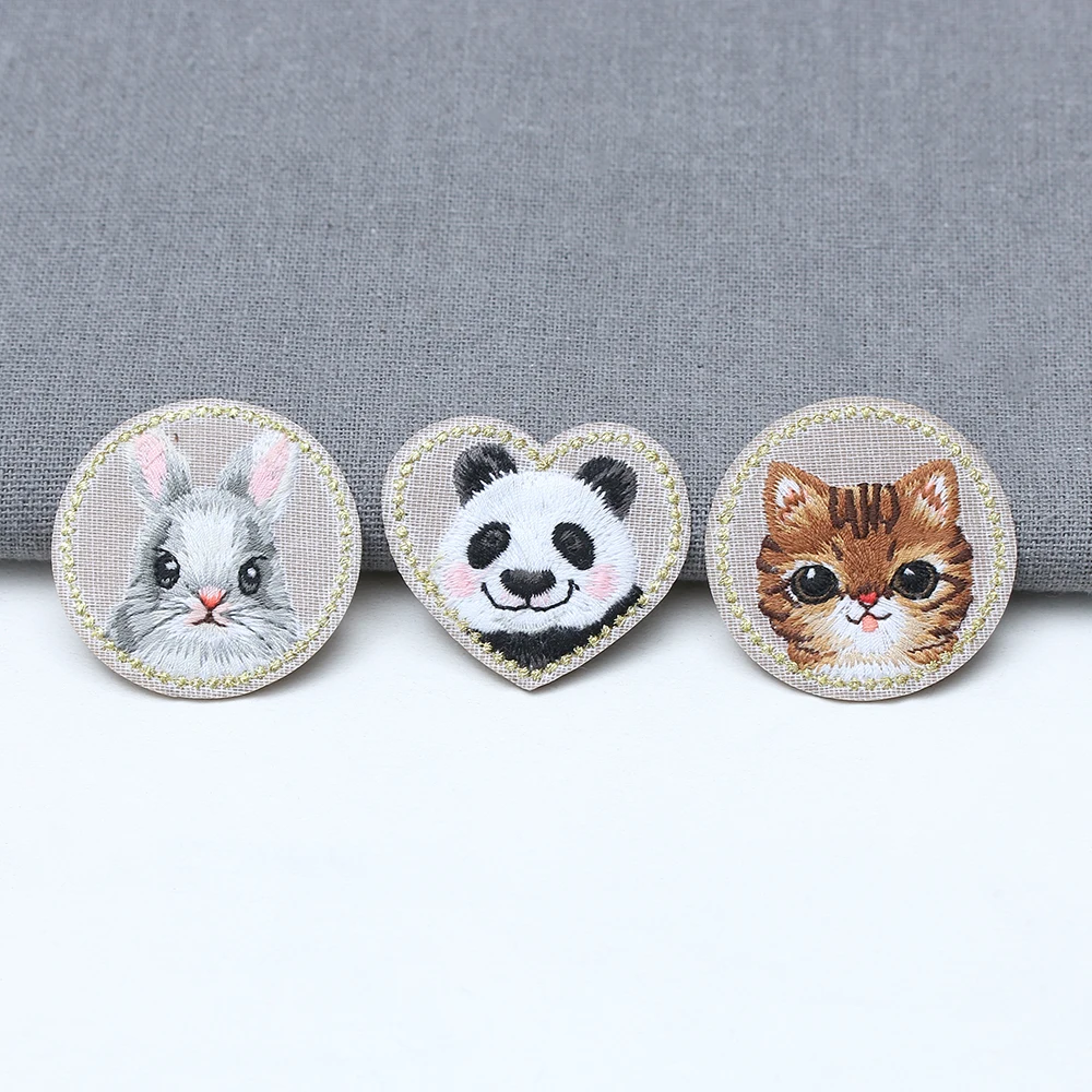 1 шт. Милая нашивка Панда Кролик кошка животное мультфильм вышивка утюжок на