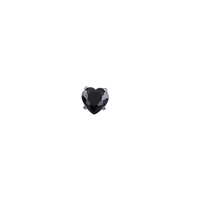 Heart Black 10 шт./лот 3A Циркон 1,6x5 мм Винт с камнем головка отверстия Нержавеющая сталь мяч 1,6/14G губы язык кольцо уха пупка для пирсинга - Окраска металла: Heart Black
