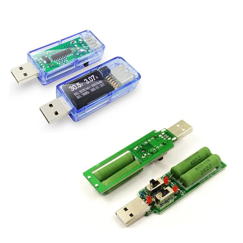 USB тестер + нагрузка DC Цифровой вольтметр amperimetro индикатор зарядного устройства