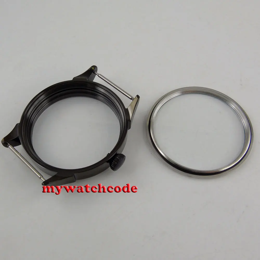 42 мм часы 316L нержавеющая сталь черный PVD чехол fit ETA 6498 6497 механизм C138|movement|movement watch |