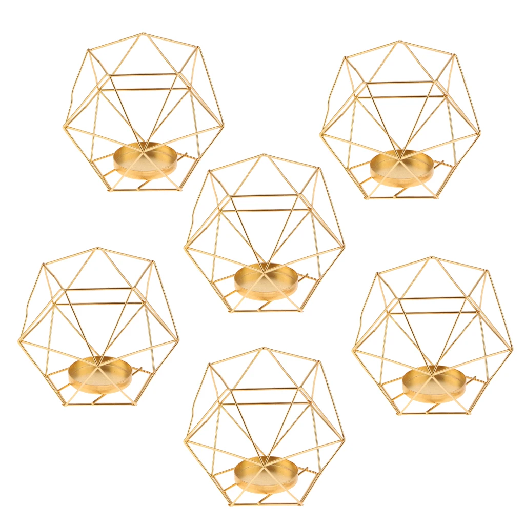 

Gold Votive Candle Holders Tealight Candle Holder - Set of 6 - Wedding Decor and Home Decor