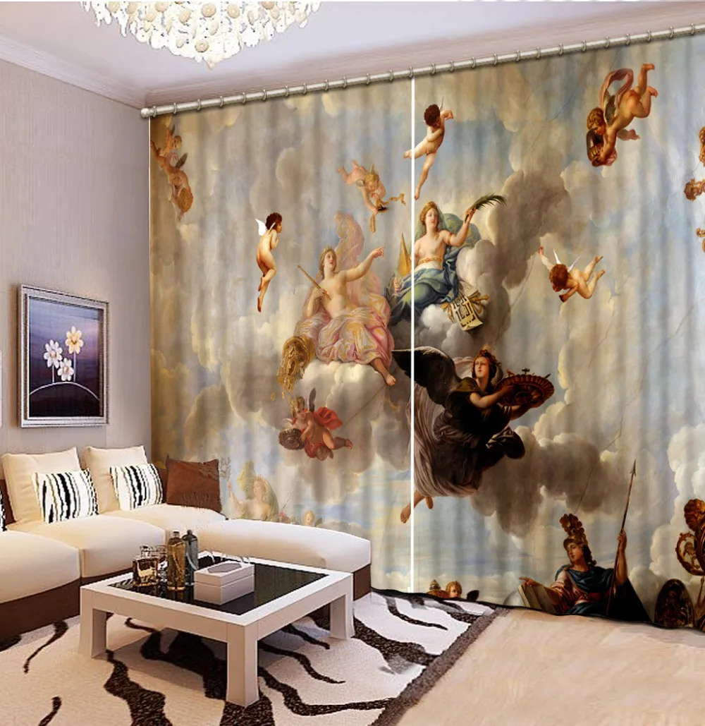 

customize 3d curtains angel modern 3d blackout window curtains Living room bedroom stereoscopic curtains