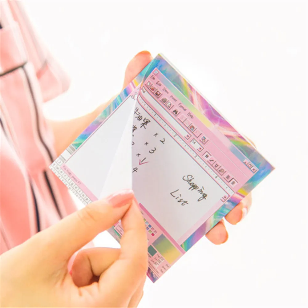 1 шт. компьютерный дизайн блокнот для заметок бумажный стикер Kawaii Sticky Notes Сделай Сам Скрапбукинг наклейка для письма сообщения Offfice стационарный