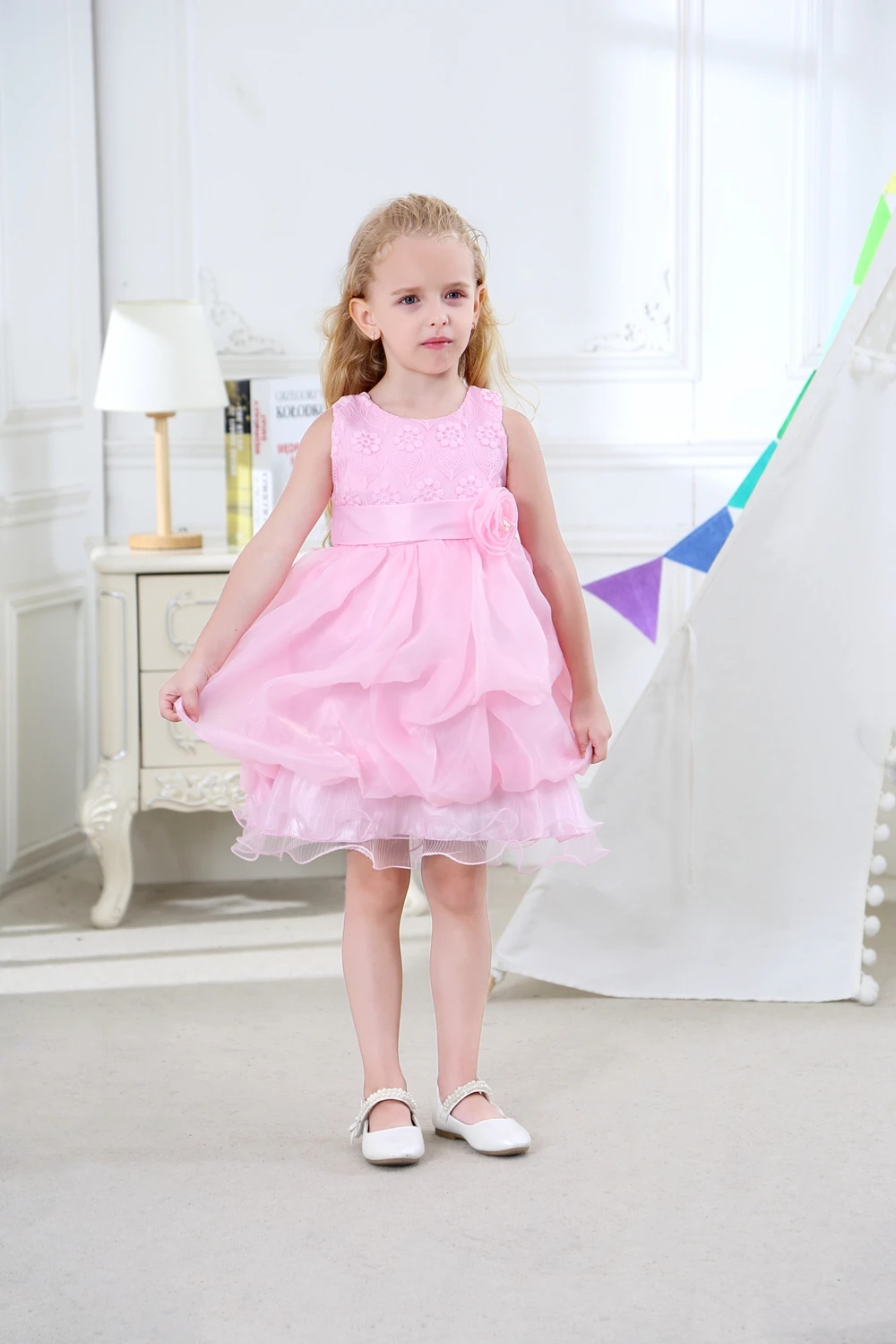 Тотальная распродажа, vestido infantil одежда от «Aile Rabbit», платье для девочек модное платье для девочек Свадебная вечеринка, пышное платье принцессы, платье с цветочным принтом детская одежда