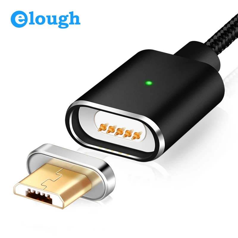 Elough E03 Магнитный кабель для samsung Xiaomi huawei быстрое зарядное устройство для мобильного телефона Магнитный зарядный кабель Micro USB кабель провод
