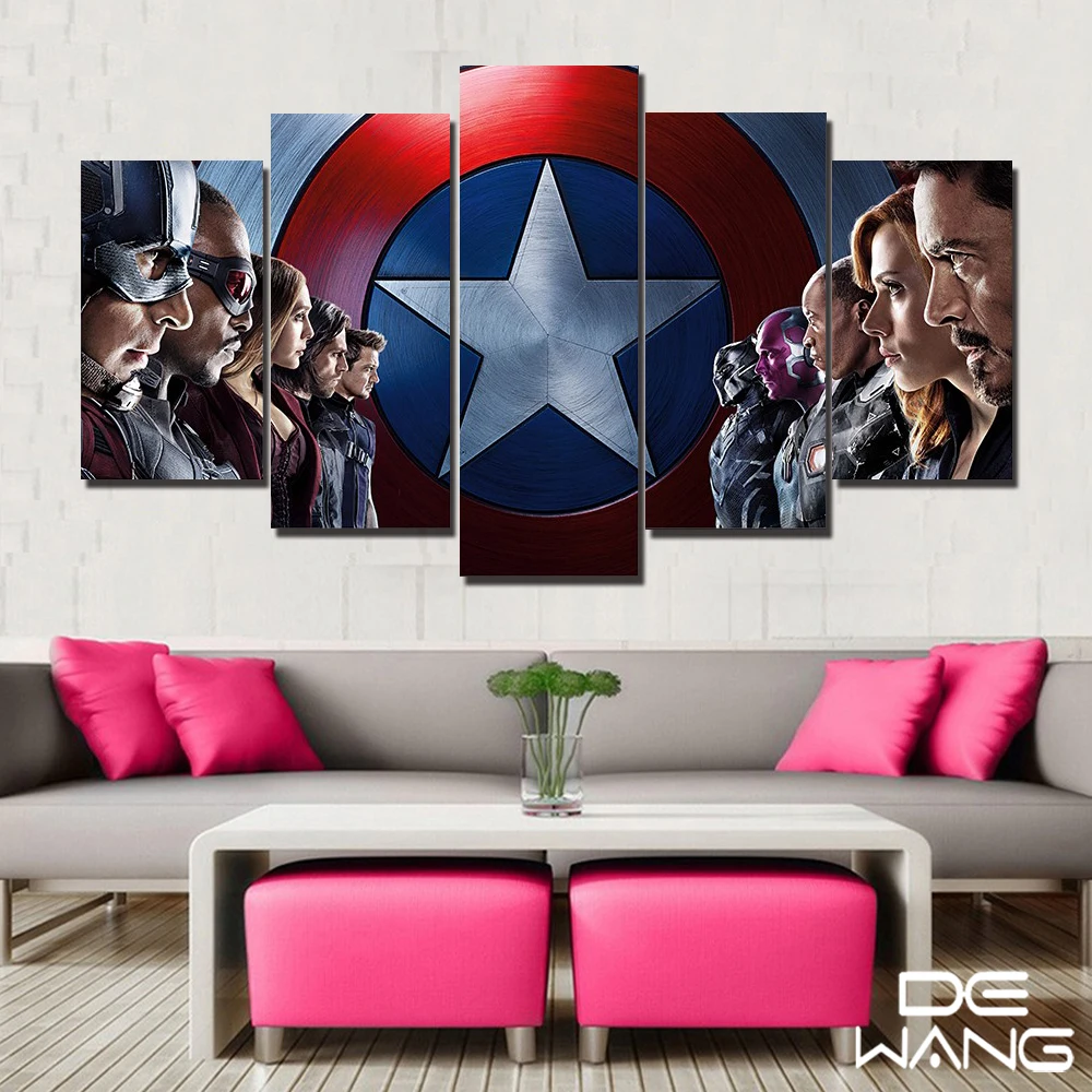 5 Панель холст Книги по искусству Рамки Домашний Декор HD Печать роспись стены