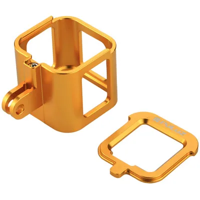 Gold PULUZ для спортивной экшн-камеры Go Pro Аксессуары Корпус оболочки Алюминий сплав защитные клетки с страхование рамки для GoPro HERO4 HERO 4 Session - Цвет: Gold