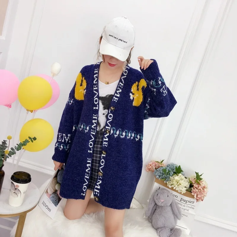 2019 New Real Women Sweaters And Blusas De Inverno Feminina Fund Squirrel Sweater Cardigan Mohair Network With Woman Loose Coat |