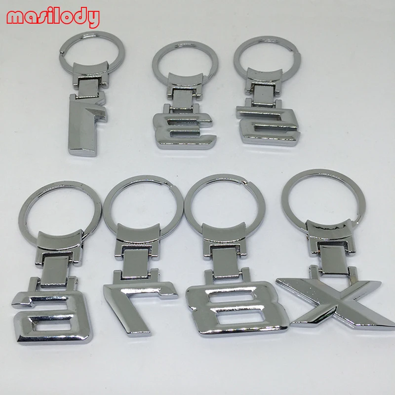 100 шт./лот брелок с логотипом автомобиля металлический в форме числа