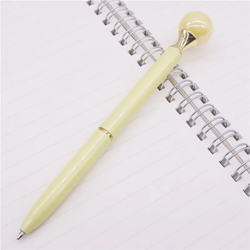 42 pcs yellow 42 шт., большая металлическая шариковая ручка с жемчугом, креативная Красивая шариковая ручка, толщина наконечника 0,7 мм, для студентов, офиса, бизнеса, подарки для девушек - Цвет: 42 pcs yellow