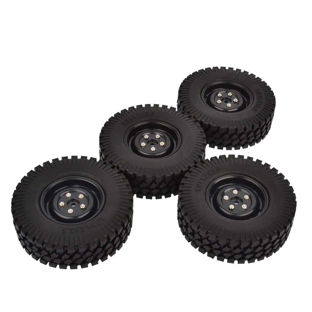 4 шт. 98 мм 1 9 дюйма резиновые шины и пластиковые колеса диски 1:10 RC Rock Crawler Axis SCX10 CC01 D90
