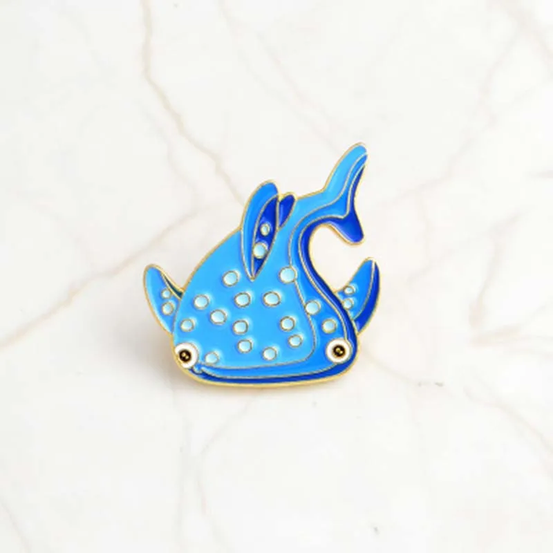 DoreenBeads мультфильм брошь с рыбой КИТ Акула фугу рыба Осьминог Дельфин булавки нашивка для куртки пальто рюкзак аксессуары 1 шт - Цвет: C