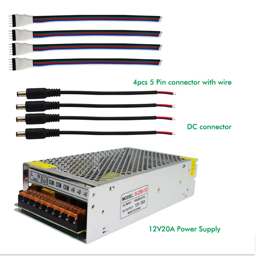 Светодиодный светильник 12 В постоянного тока 5050 SMD RGBW RGBWW Светодиодная лента гибкая лента+ 2,4 г RGBW светодиодный контроллер+ адаптер питания комплект 10 м 15 м 20 м