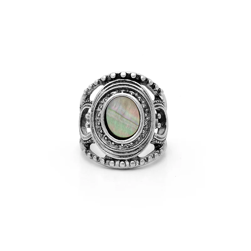 Wild & Free Ретро широкое кольцо ювелирные изделия с натуральная раковина тибетский