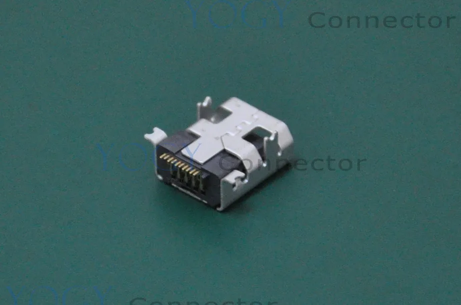 20 шт./лот 10-контактный разъем MIni USB 4 фиксированных ножки подходит для карт-ридера
