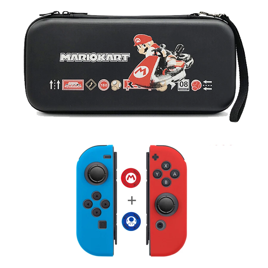Аксессуары для переключателей 5 в 1 для nintendo Switch NS защитный чехол сумка для переноски силиконовый чехол колпачки на большой палец для nintendo switch