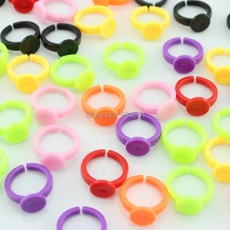 Набор из 200 шт. милые пластиковые детские кольца регулируемые искусственного