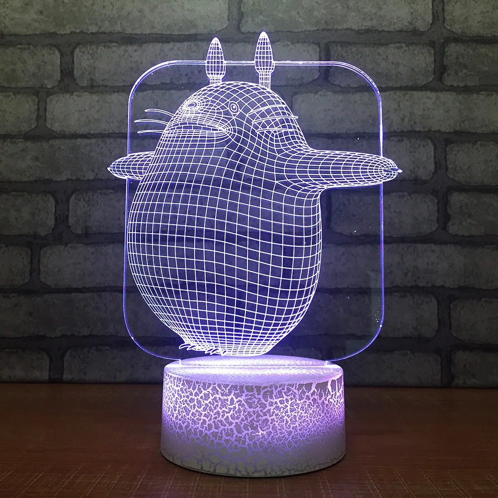 3D Led креативные ночные светильники USB мультипликационные персонажи