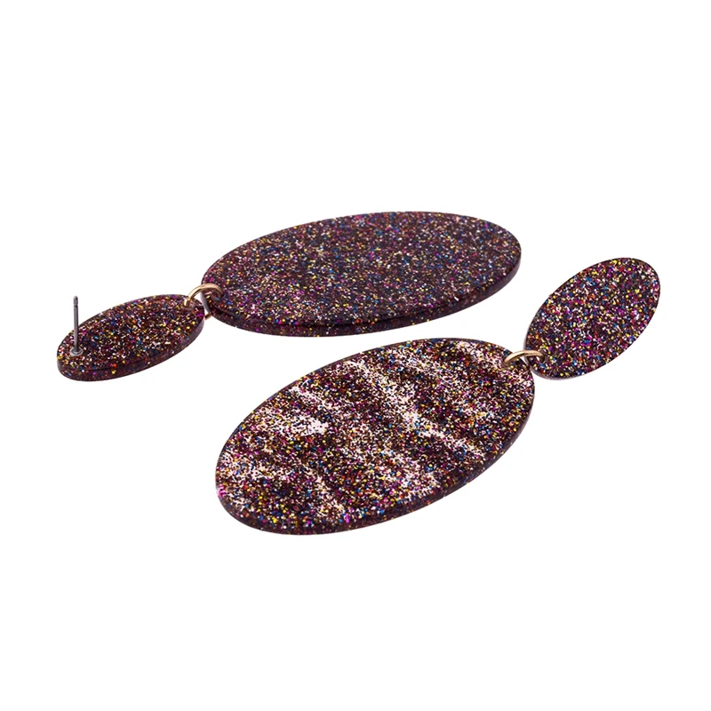 Coolshine Trendy Acrylic oval Hyperbole Starry Sand Drop Earrings for Women Statement Charming Christmas Gift Wholesale Fashion | Украшения