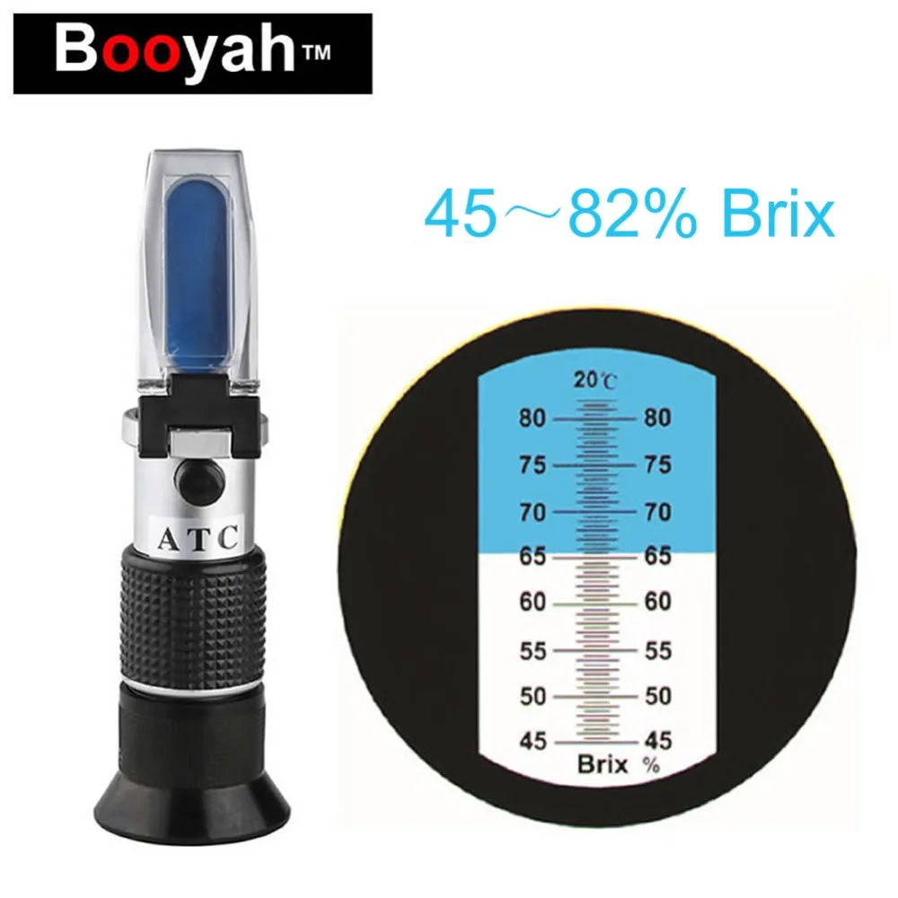 Booyah Портативный рефрактометр brix оптический сахар пищевые напитки 45 82% измеритель