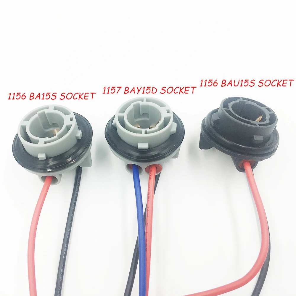 YSY 4 шт. 1156 BA15S 1157 BAY15D 7506 P21W светодиодные лампы гнезда жгуты вилки женский держатель