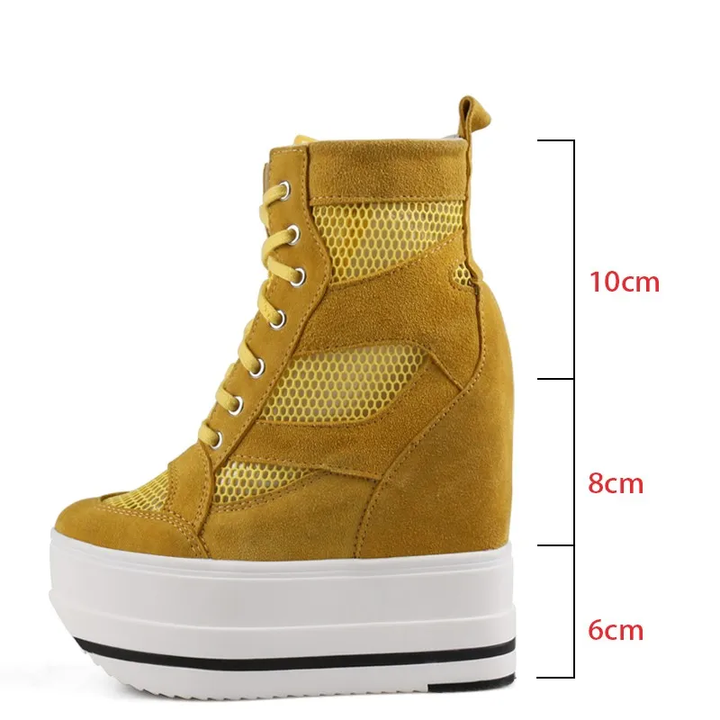 Эспадрильи женские на высокой платформе сетчатые дышащие кроссовки обувь