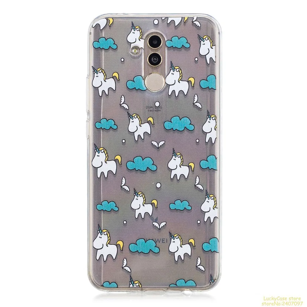 Для Coque huawei Коврики 20 Lite Мягкие TPU крышка каваи мультфильм печатных силиконовый