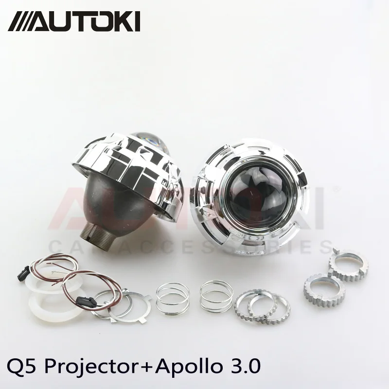 Автомобильные фары для стайлинга Q5 3 0 дюймов HID Bi xenon линзы проектора + Apollo кожухи