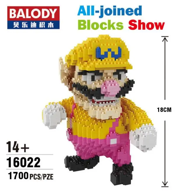 Balody мини блоки Bowser мультфильм строительные игрушки Марио данные аукциона Yoshi