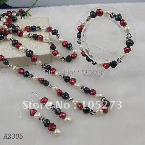 Потрясающий! Белый фиолетовый черный барочный жемчуг натуральный пресноводный и