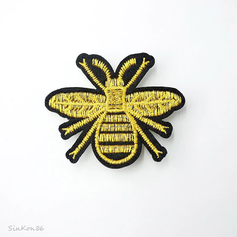 8 шт./лот оригинальные значки CROWN BEE для рукоделия вышитая нашивка аппликация
