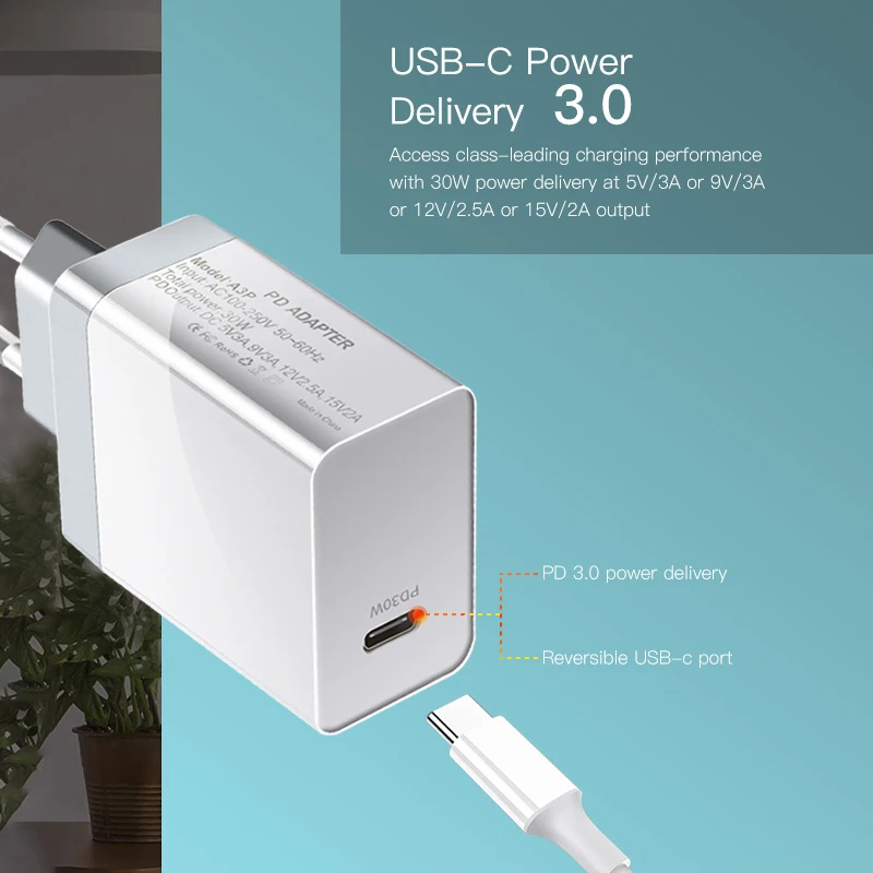 HKHUIBANG USB зарядное устройство 30 Вт быстрое типа C PD для iPhone 11 X XS 8 /Xiaomi /Huawei /Samsung /iPad Pro