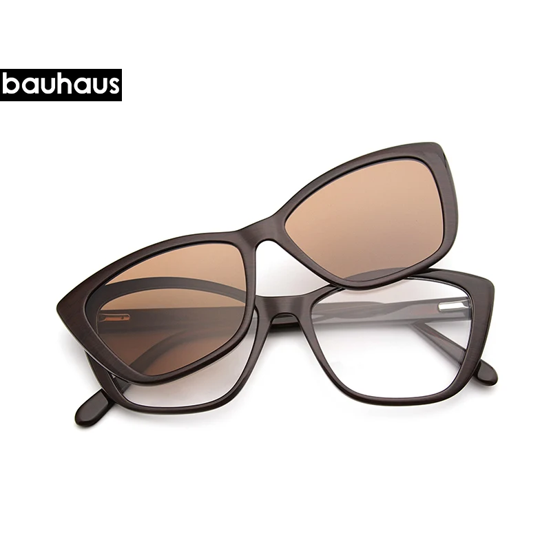 bauhaus Magnet Eyeglasses Full Rim Optical Frame Prescription Spectacle papilionaceous Myopia polarization Sunglasses | Аксессуары для