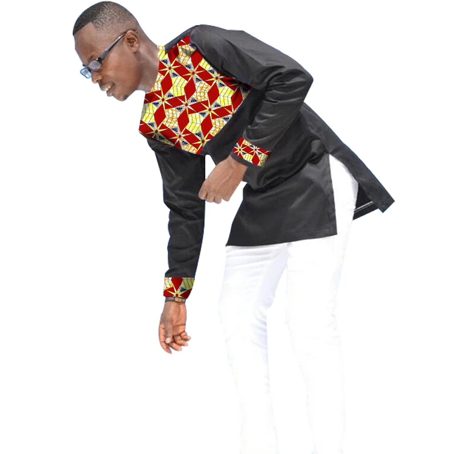 Африка Лоскутные Топы Мужская африканская одежда Дашики батик напечатанный и