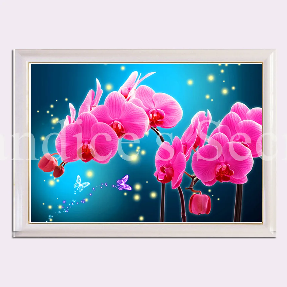 5D DIY Алмазная Картина Мечта Розовая орхидея цветок полная дрель квадратная