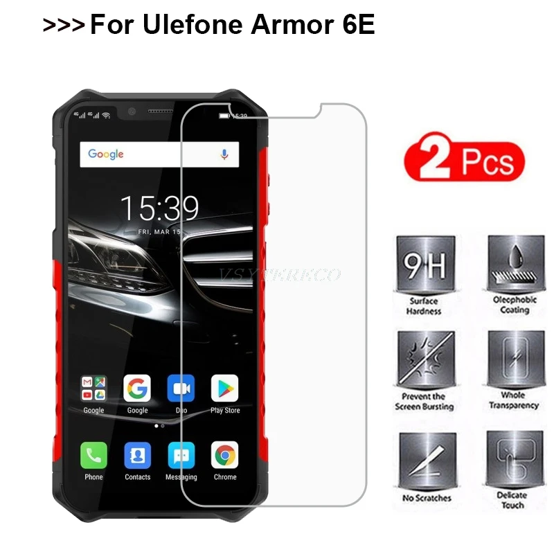 2 шт. защитное закаленное стекло 2.5D для Ulefone Armor 6 6E дюйма Защитная пленка экрана