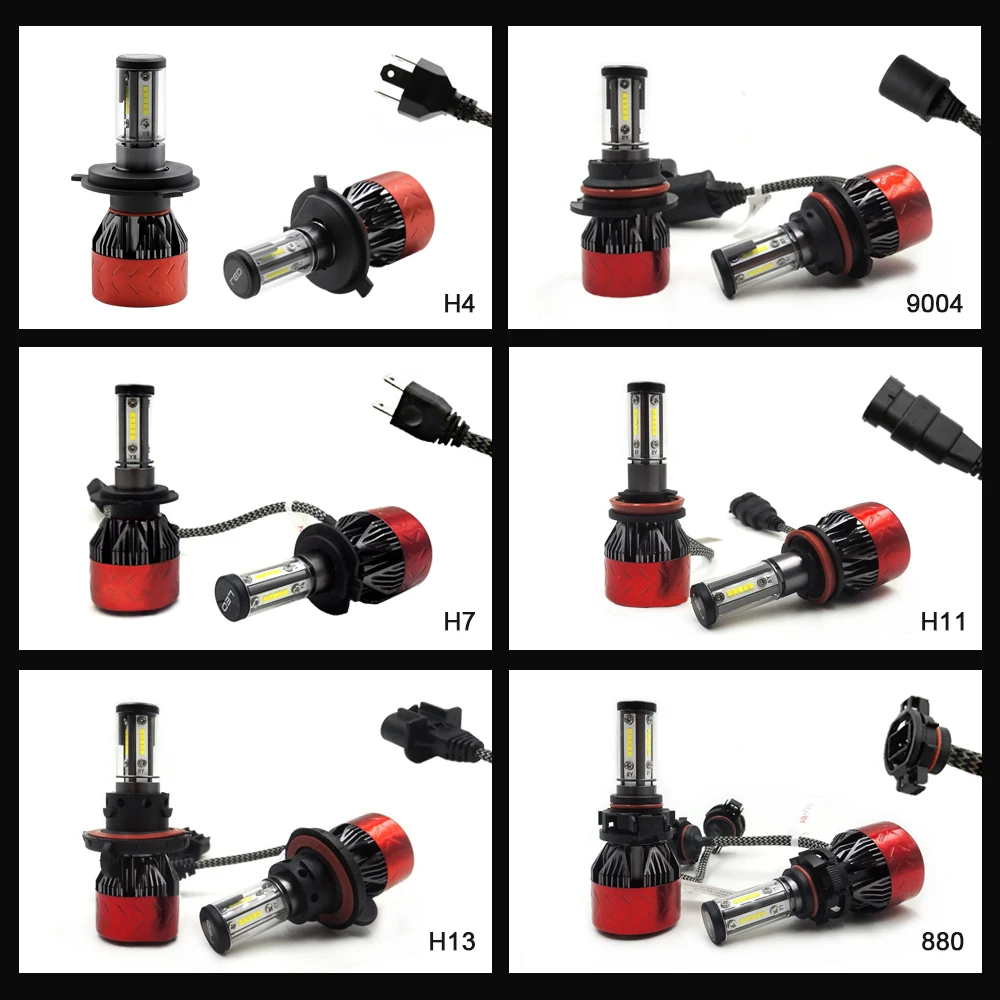 Светодиодные фары EURS 2pcs Blub Y8 Auto Car H8 H11 H7 H4 9005 9006 6000K холодный белый свет 72 Вт
