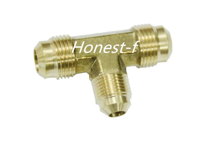 

Brass 1/2" x 3/8" x 3/8" OD Flare Reducing Tee,Brass Flare Tube Fitting