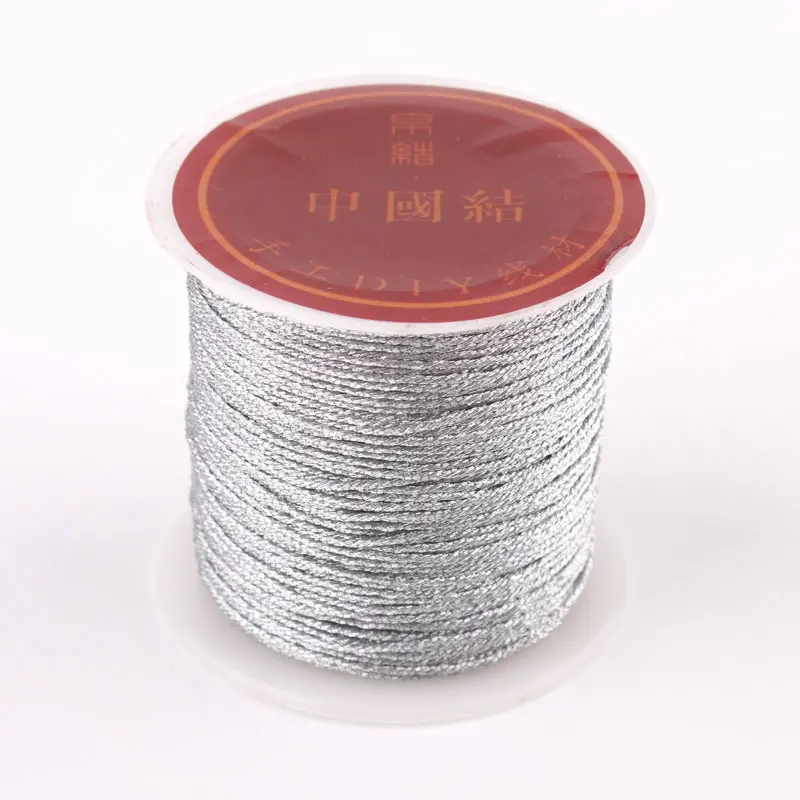 0.8mm silver 3/6/9/12/15 акций из золотых и серебряных нитей плетеный браслет ожерелье линия намотки нити из золотых или серебряных нитей - Цвет: 0.8mm silver