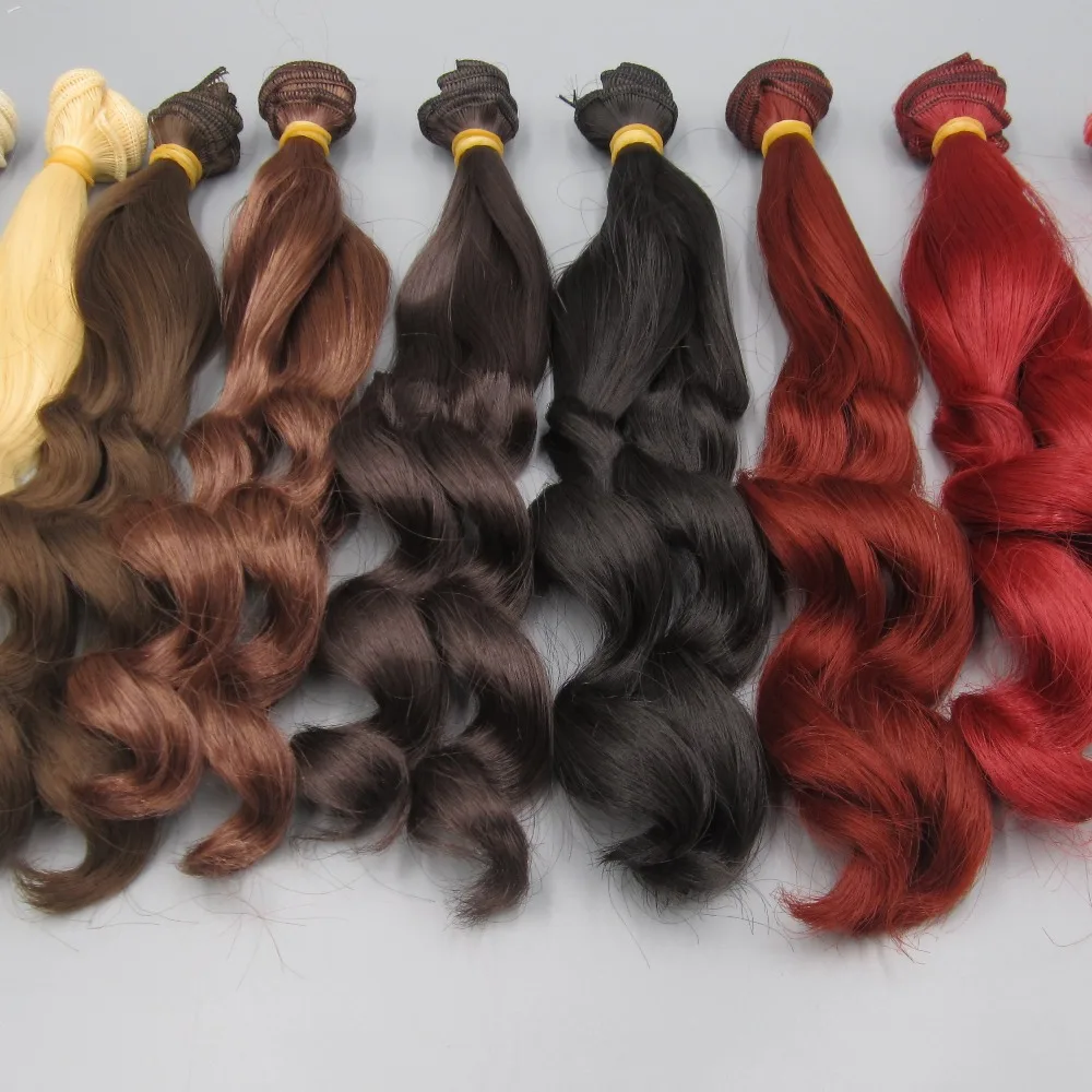 Кукольный парик 25 см x 100 подходит для 1/3 1/4 1/6 BJD куклы DIY Волосы коричневый лен кофе