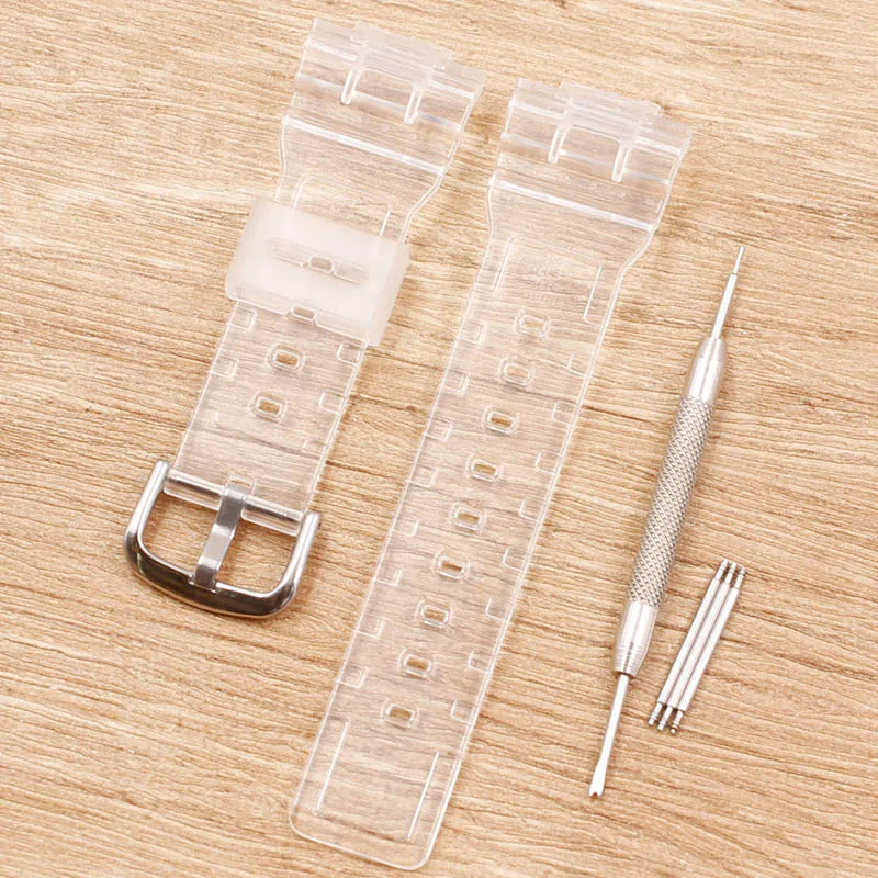 white Watch Accessories Suitable for Casio baby-g series transparent strap BA-111 110 112 120 case strap set - Band Color: white