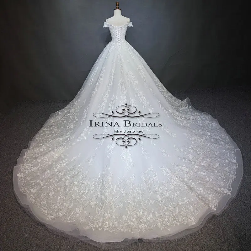 bruidsjurken Off Shoulder Lace Applique Luxury Wedding Dress | Свадьбы и торжества