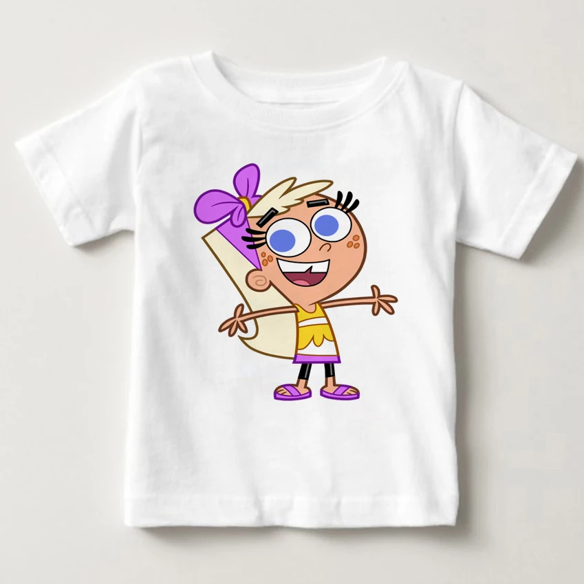 

The Fairly OddParents Summer Kids Love Animated T-Shirts Boys And Girls Top White Short Sleeved Tops T-Shirts