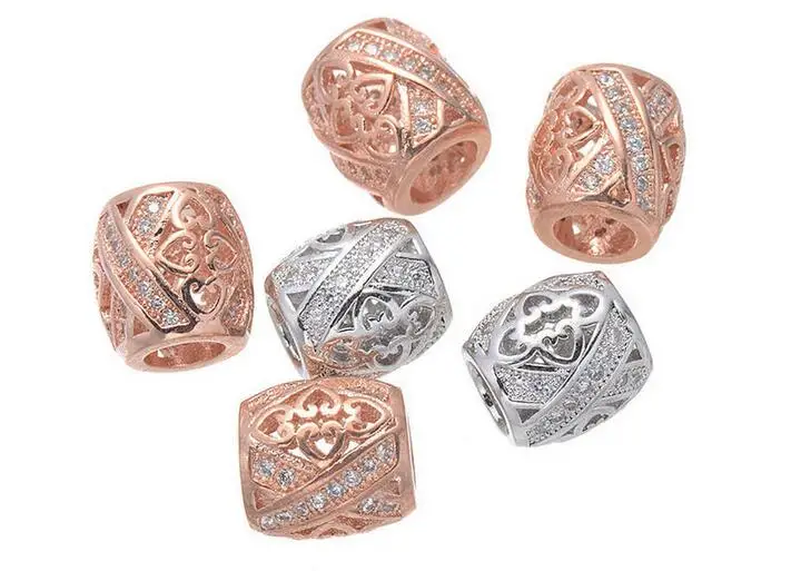 

one piece poplar diy copper micro pave CZ jewelry beads accessory mp038