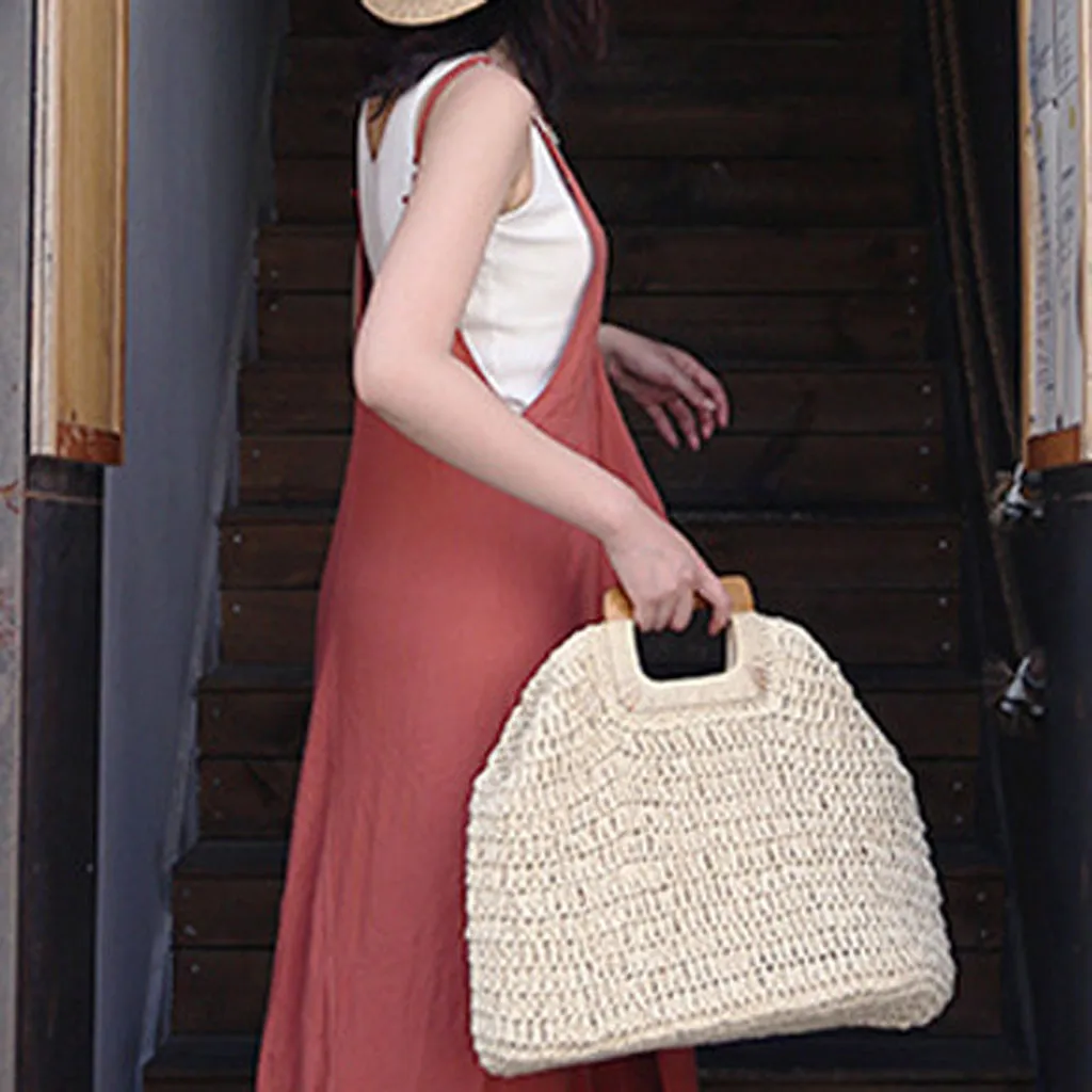 Круглая пляжная сумка из рафии винтажная плетеная сумочка на ремне ручной работы