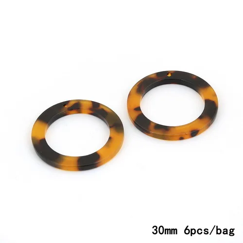 30mm 6 шт./партия коричневые акриловые подвески геометрические звезды прямоугольник ромб круглая треугольная подвеска для изготовления ювелирных изделий DIY - Окраска металла: 30mm