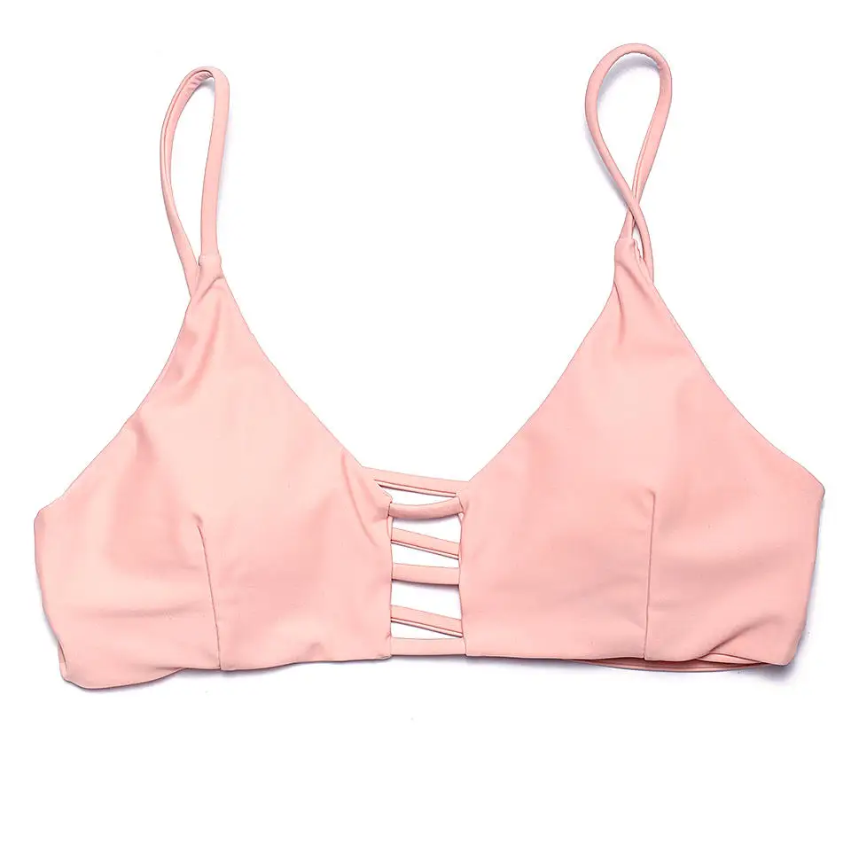 BANDEA бикини 2019 женские купальники топы с лямкой через шею купальник однотонный