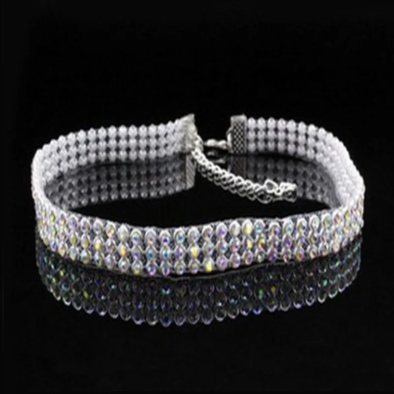 Rhinestone Crystal Choker Collar Bridal Wedding Necklace Jewelry | Украшения и аксессуары
