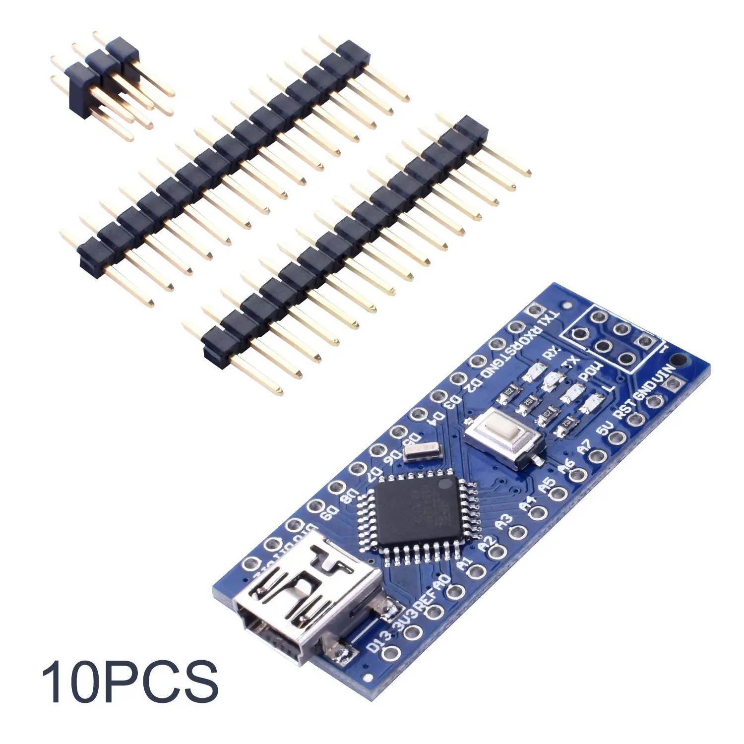 10 шт. Nano 3 0 ATmega328P контроллер совместимый с Con для Arduino NANO CH340 Turno USB кабель V3.0